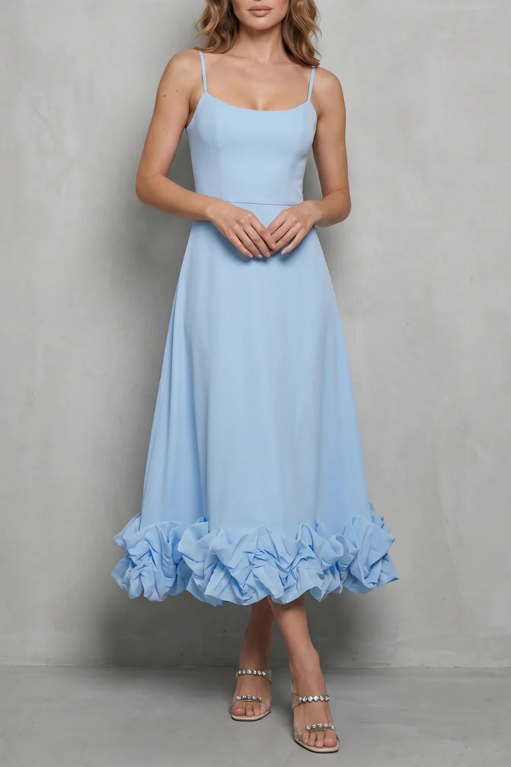 Elowenne – Romantic ruffle hem – Sleeveless midi dress