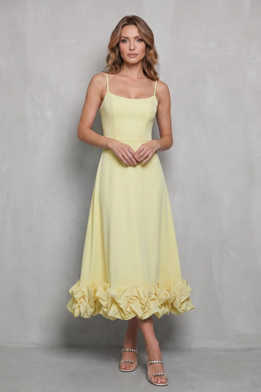 Elowenne – Romantic ruffle hem – Sleeveless midi dress - Image 10
