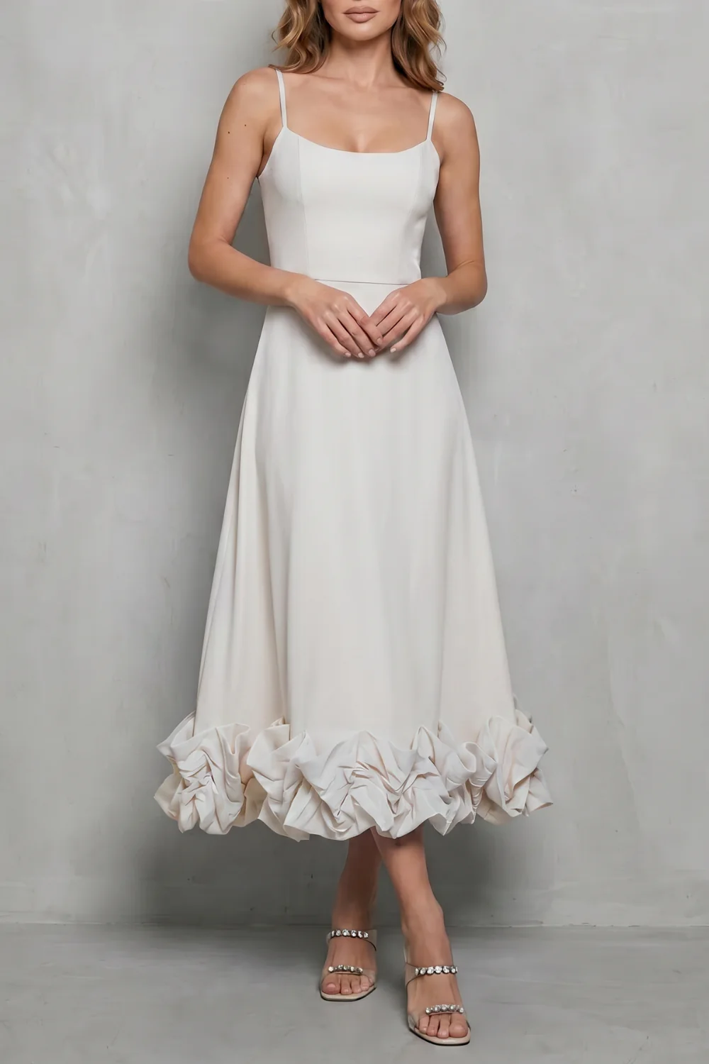 Elowenne – Romantic ruffle hem – Sleeveless midi dress - Image 11