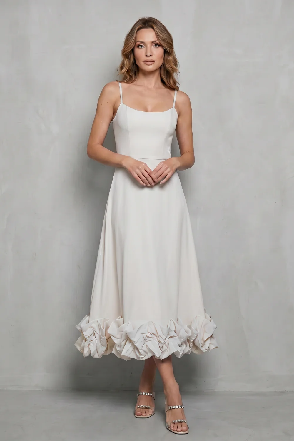 Elowenne – Romantic ruffle hem – Sleeveless midi dress - Image 12