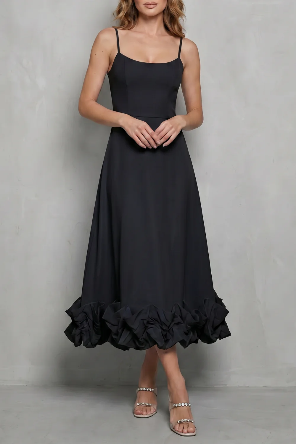 Elowenne – Romantic ruffle hem – Sleeveless midi dress - Image 13