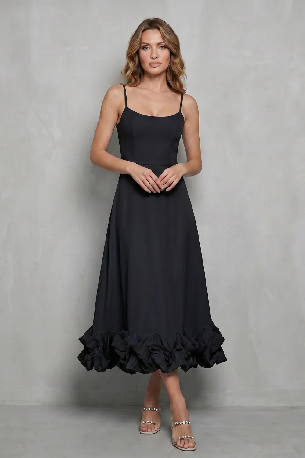 Elowenne – Romantic ruffle hem – Sleeveless midi dress - Image 14
