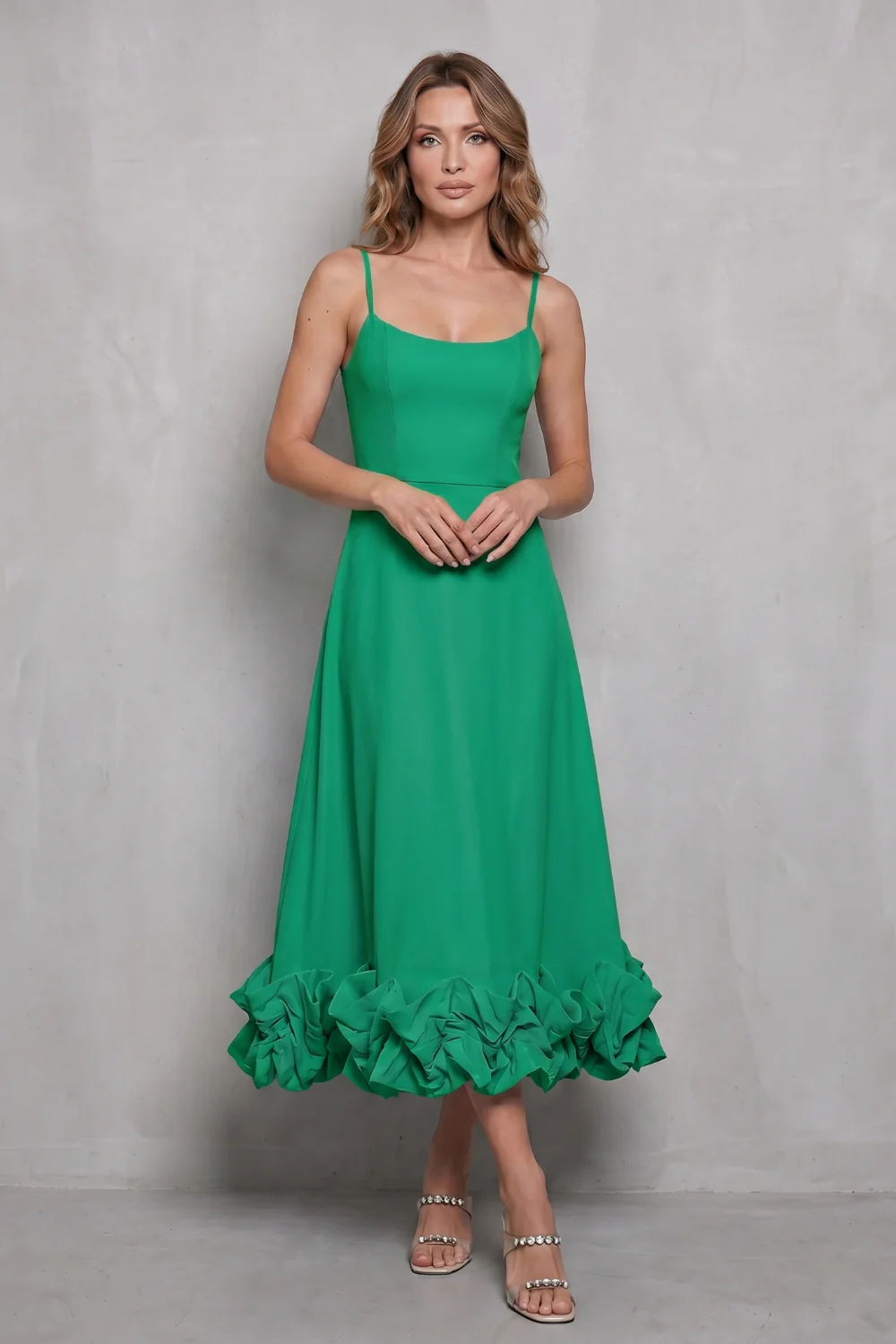 Elowenne – Romantic ruffle hem – Sleeveless midi dress - Image 16