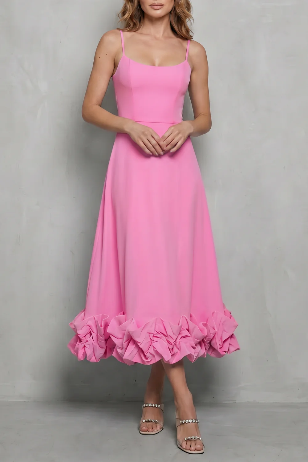 Elowenne – Romantic ruffle hem – Sleeveless midi dress - Image 5