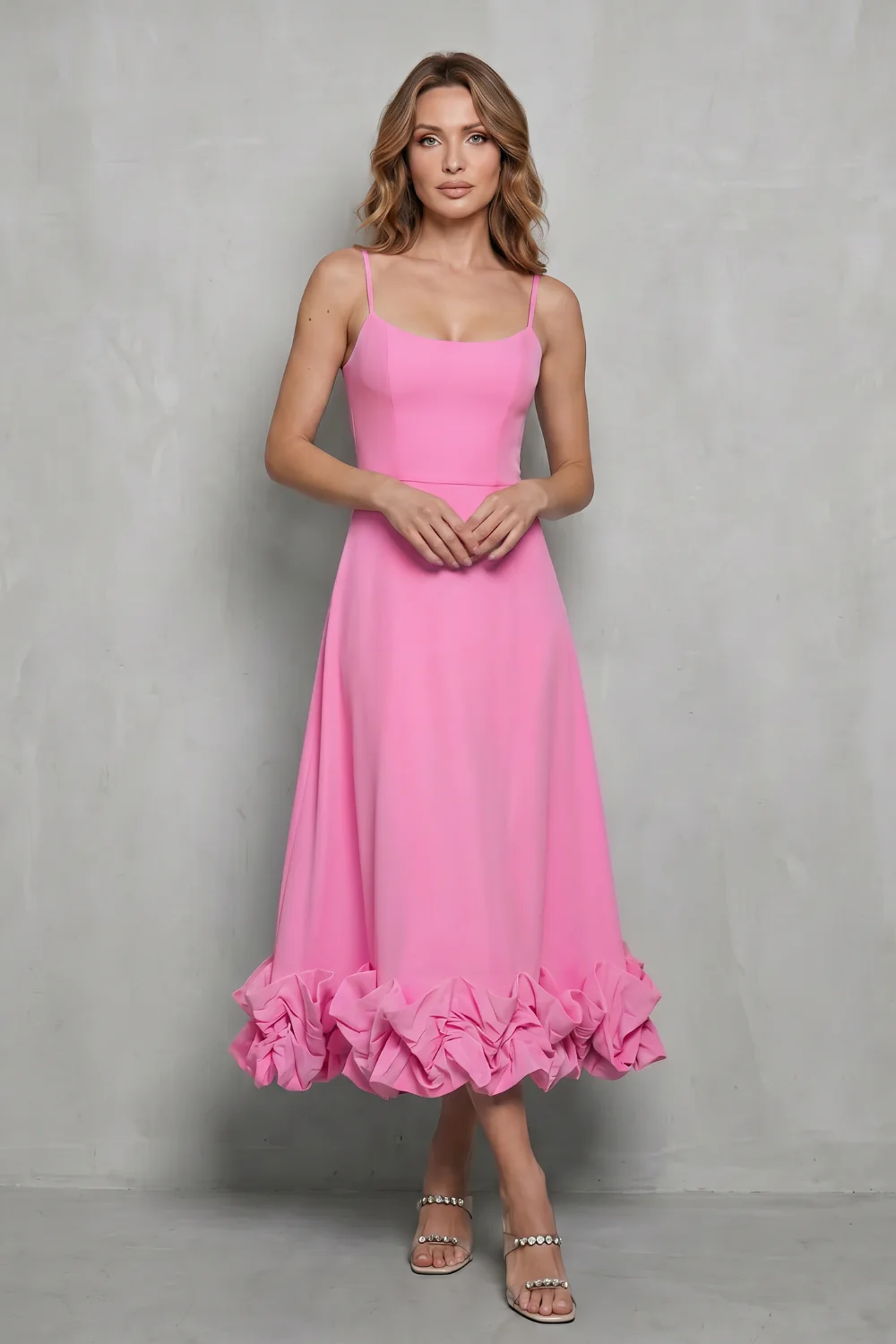 Elowenne – Romantic ruffle hem – Sleeveless midi dress - Image 6