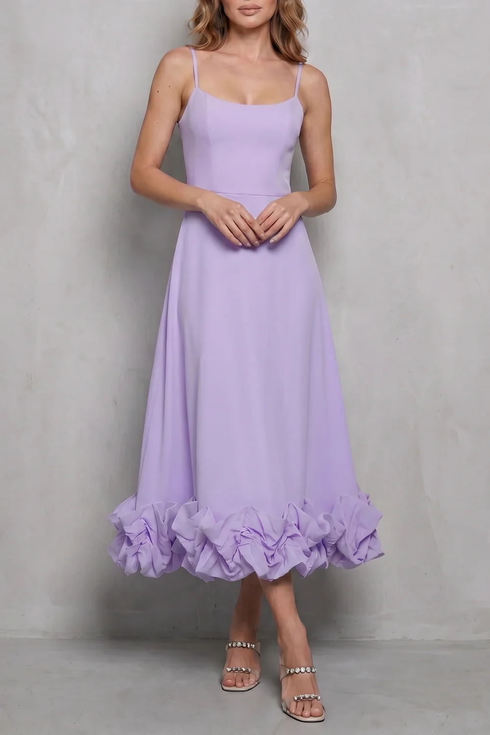 Elowenne – Romantic ruffle hem – Sleeveless midi dress - Image 7