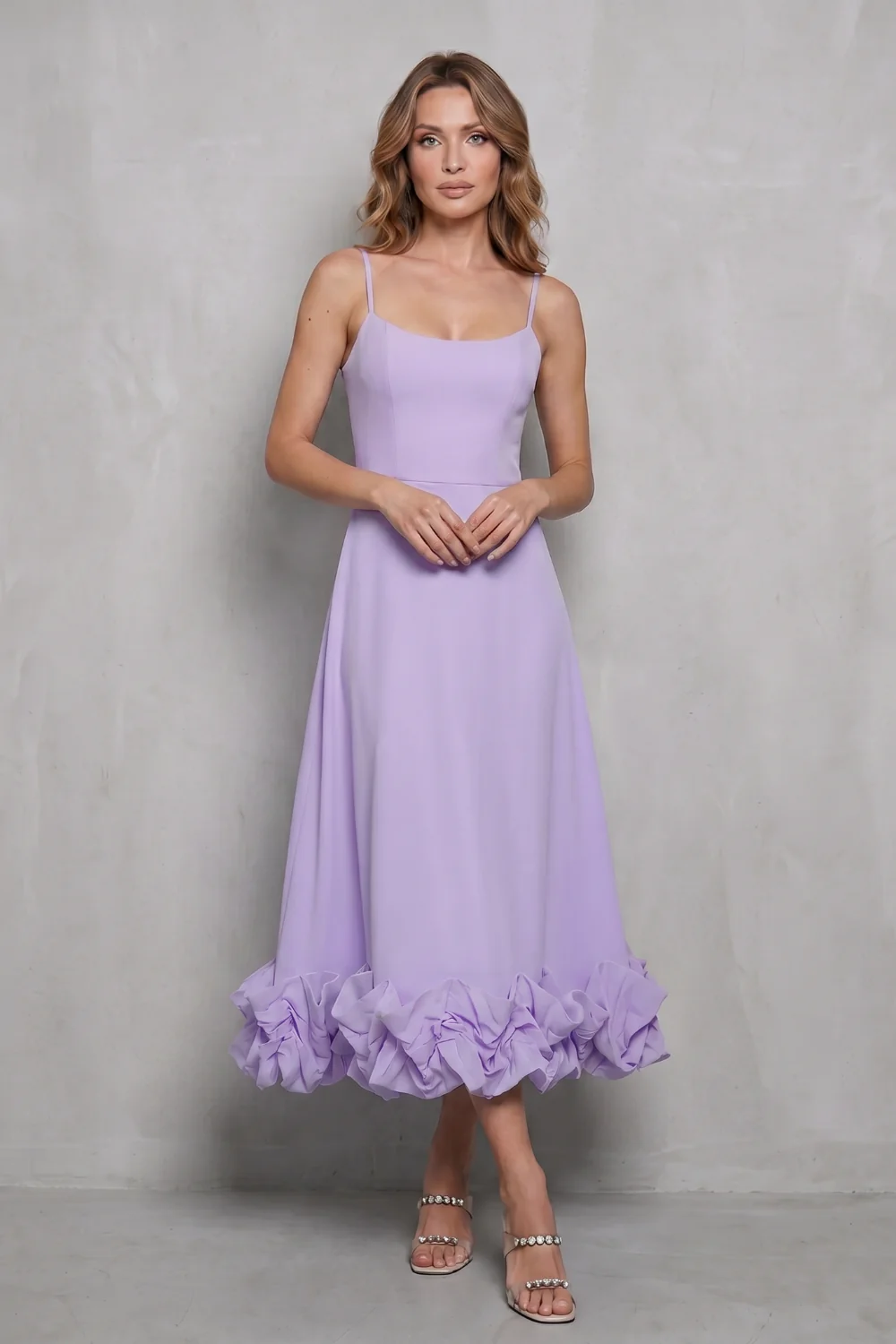 Elowenne – Romantic ruffle hem – Sleeveless midi dress - Image 8