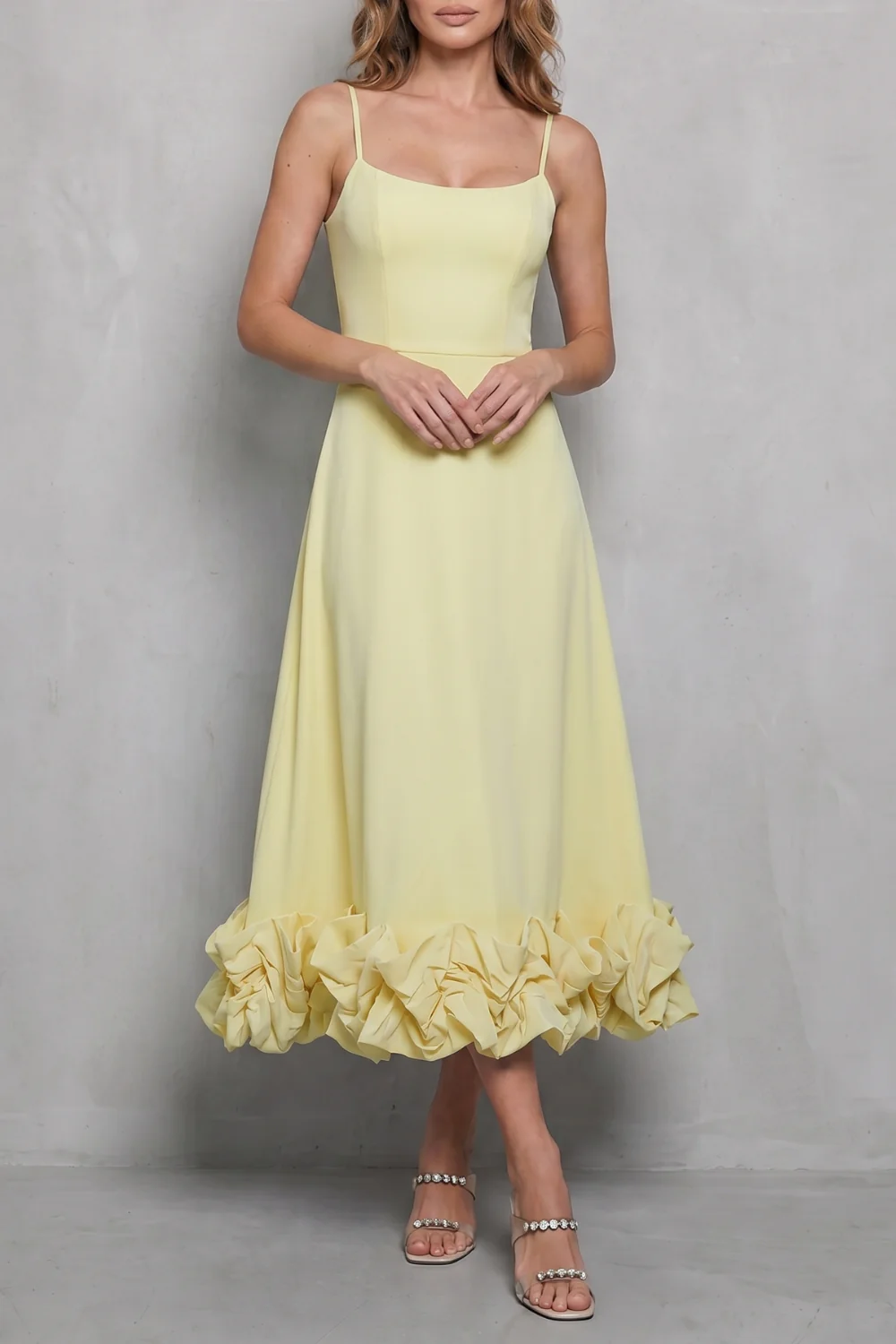 Elowenne – Romantic ruffle hem – Sleeveless midi dress - Image 9