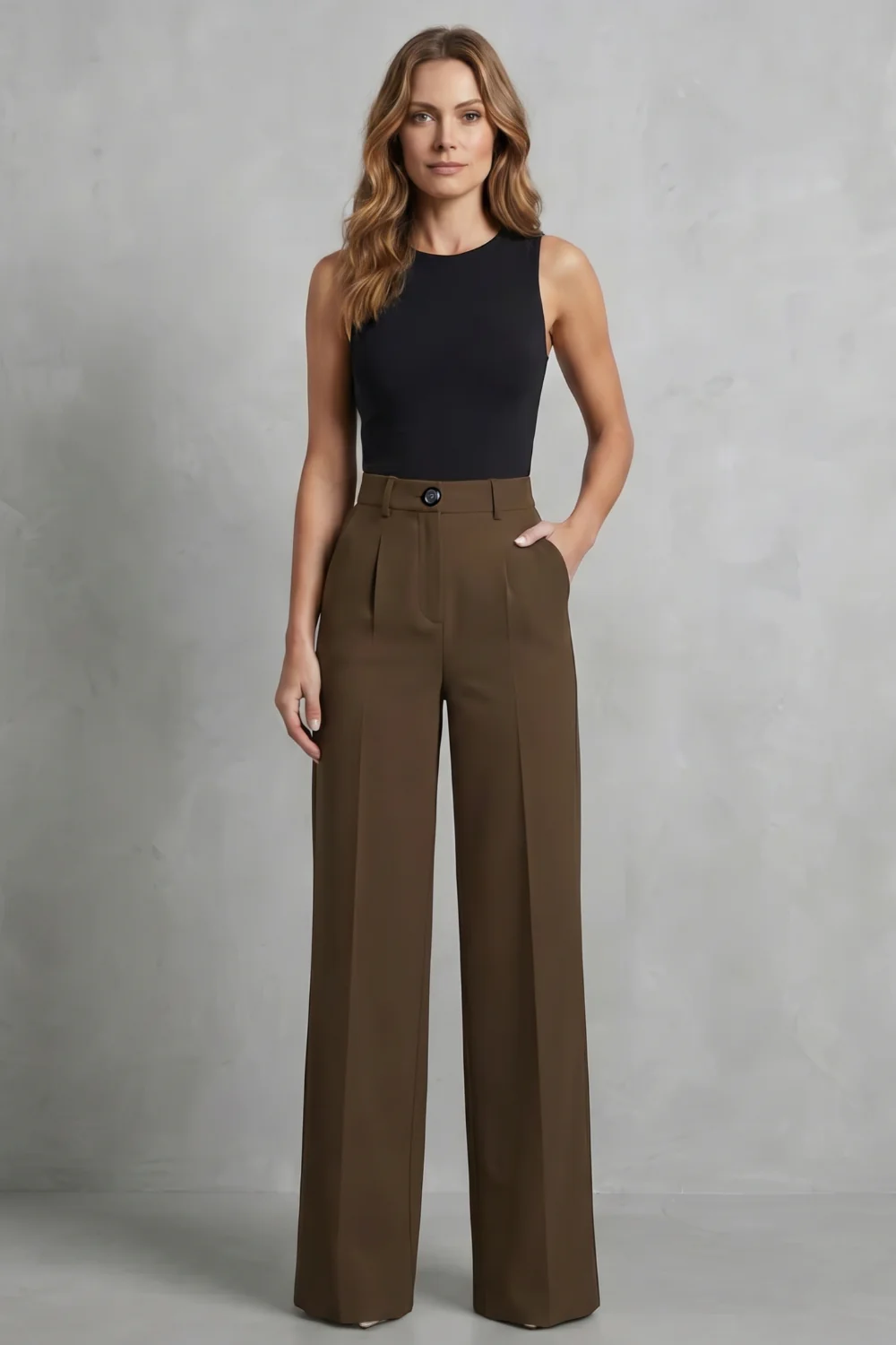 Elozane – Tailored pleats – High-waist wide-leg trousers - Image 10