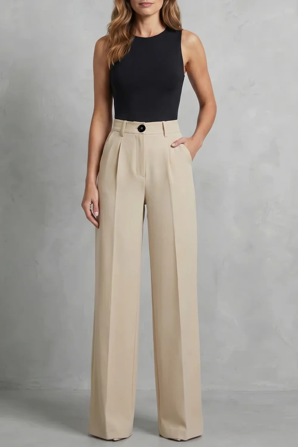 Elozane – Tailored pleats – High-waist wide-leg trousers - Image 11