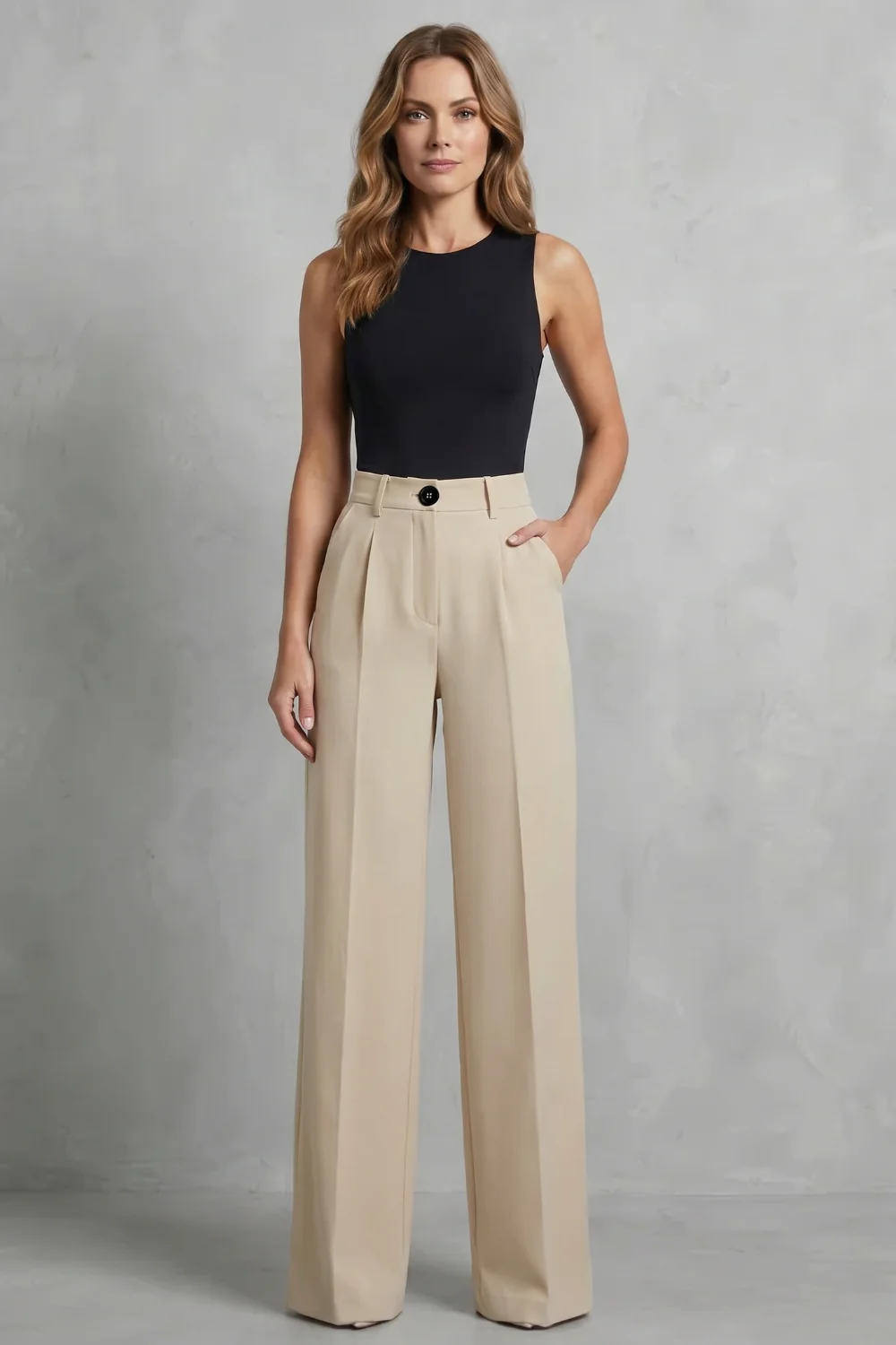 Elozane – Tailored pleats – High-waist wide-leg trousers - Image 12