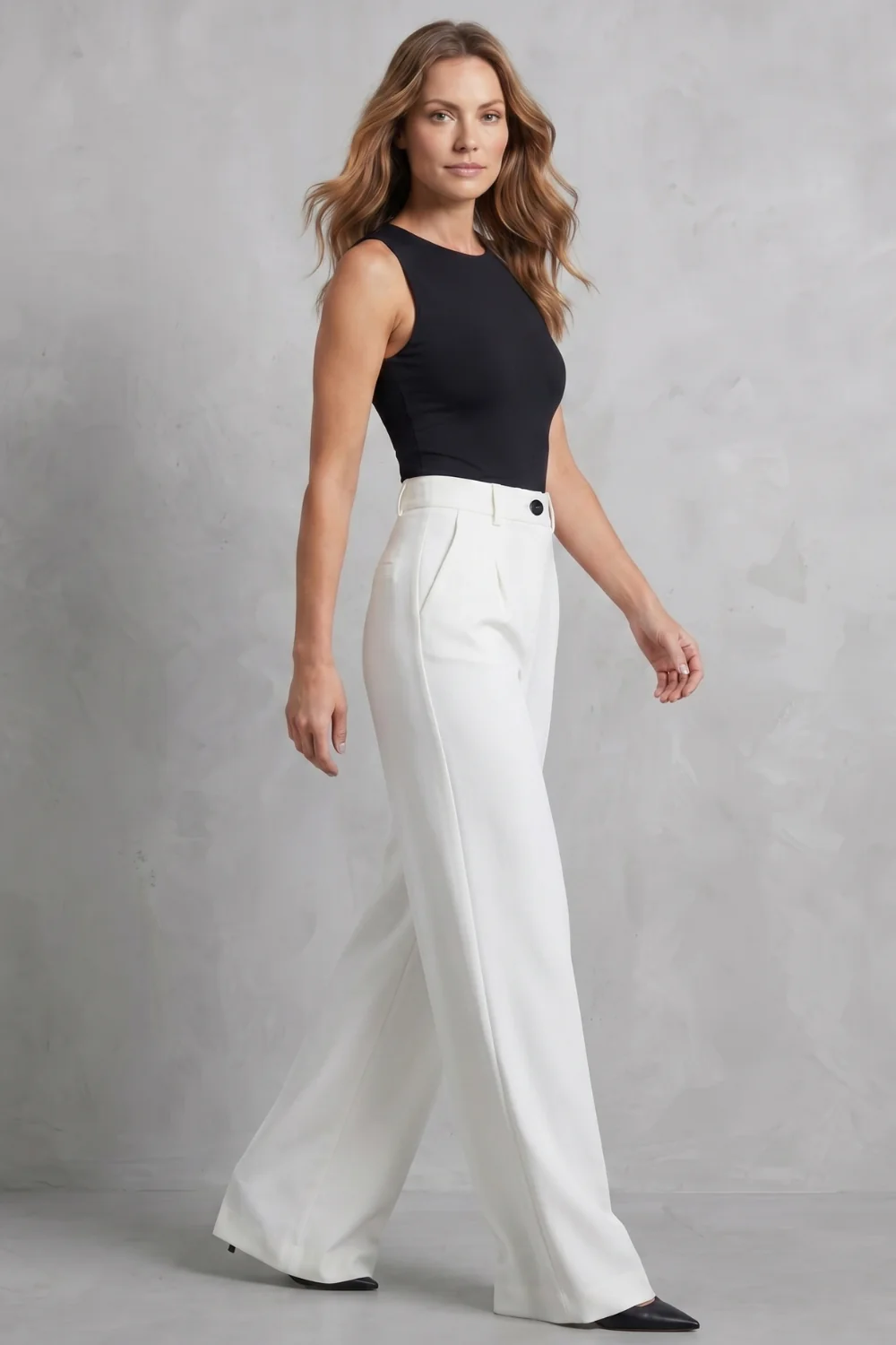 Elozane – Tailored pleats – High-waist wide-leg trousers - Image 3