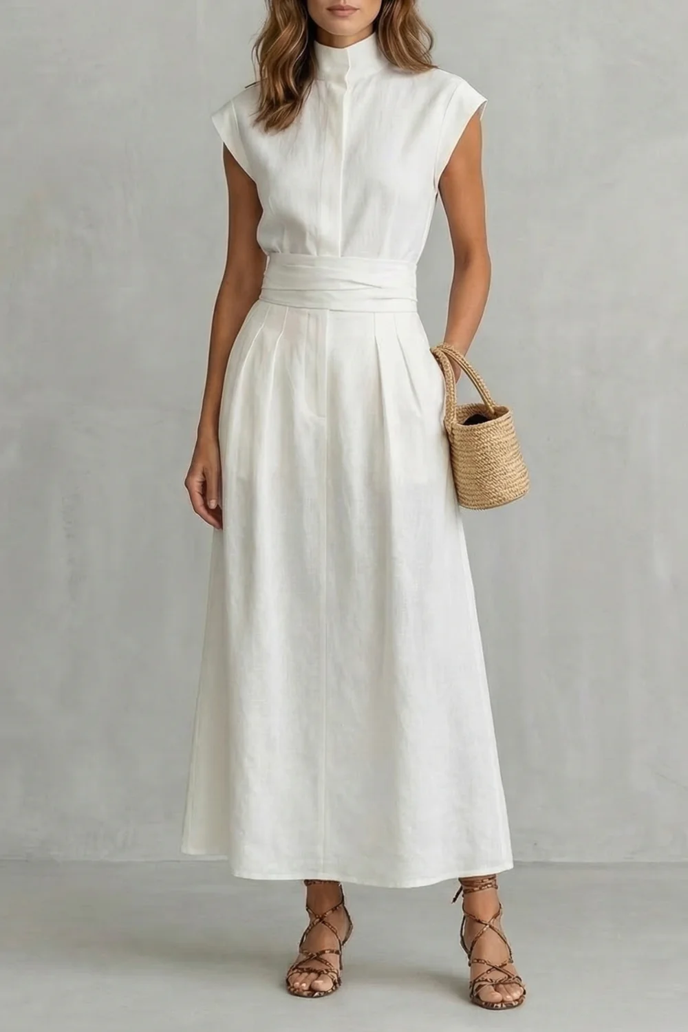 Elvarenne – Refined waist detail – Maxi dress