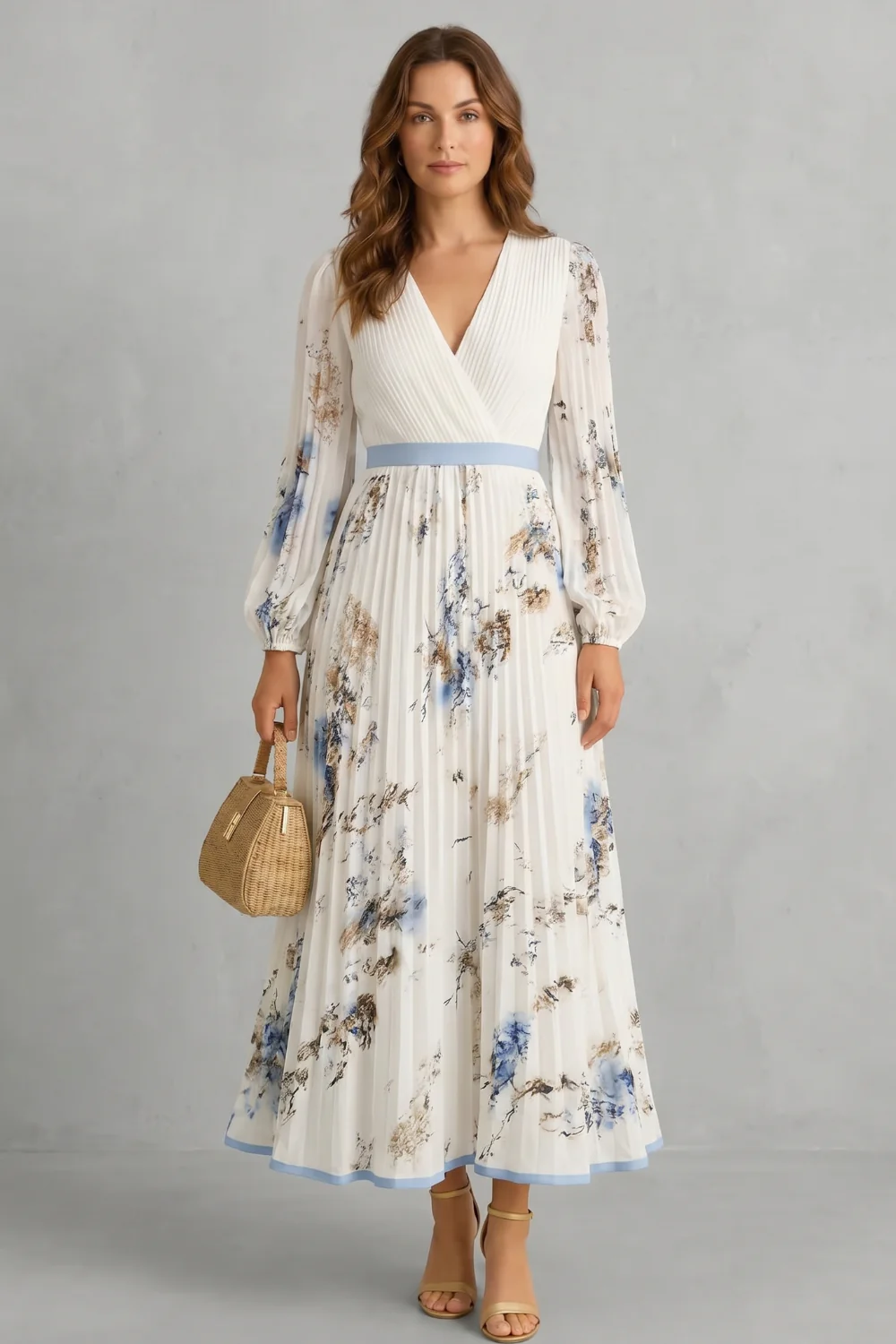 Esméline – Romantic pleats – Floral maxi dress - Image 2