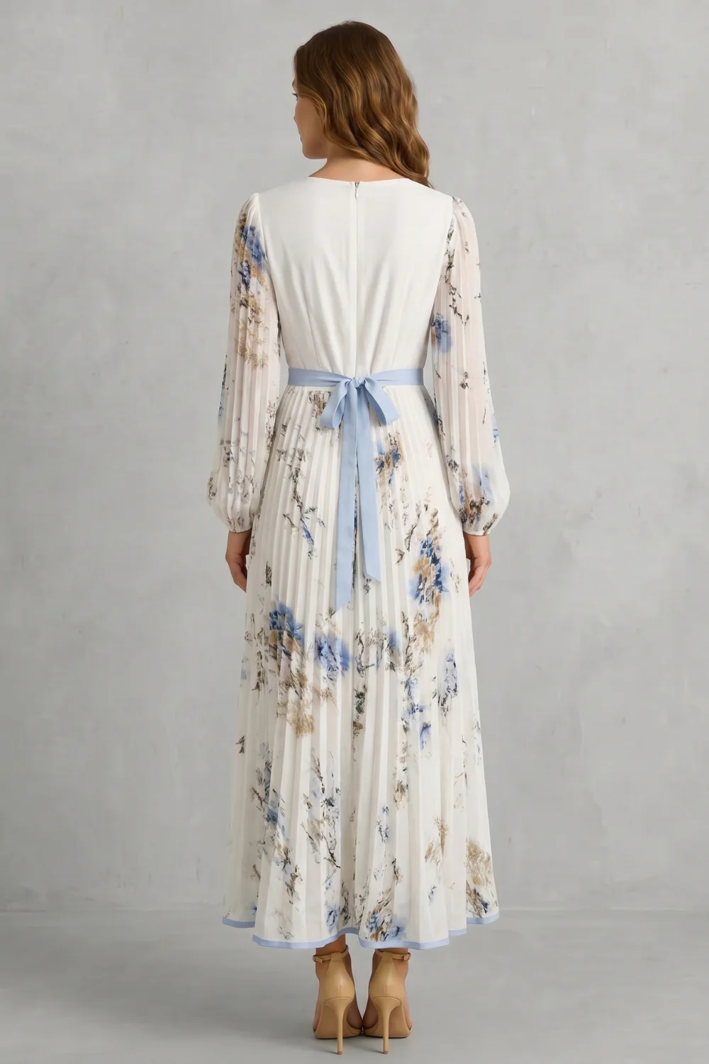 Esméline – Romantic pleats – Floral maxi dress - Image 4