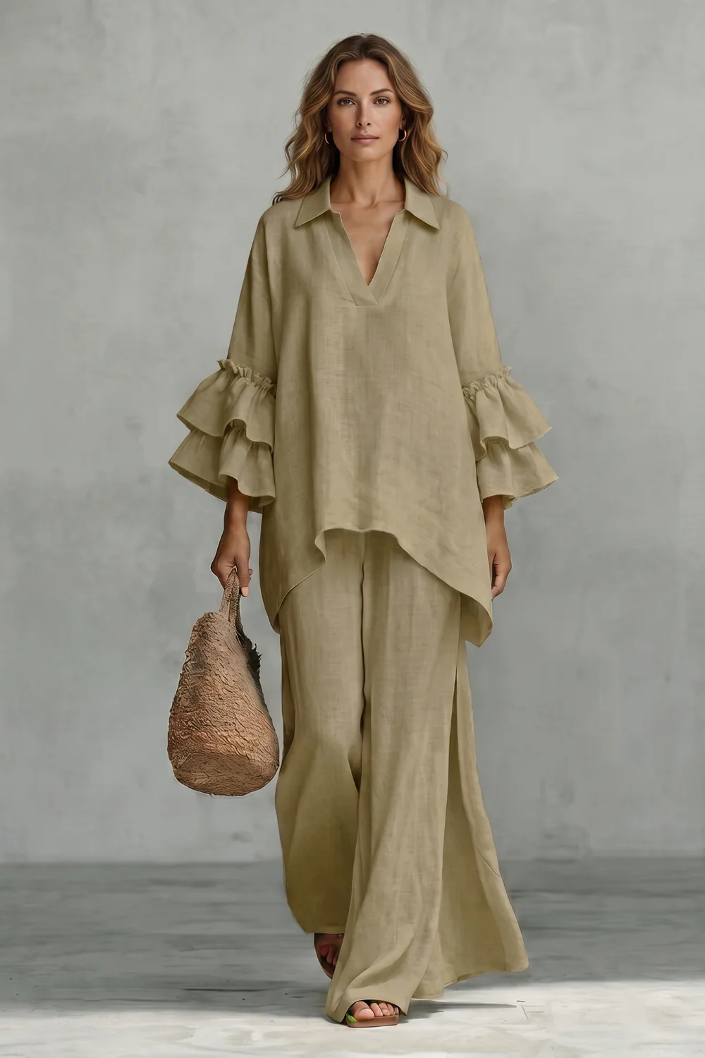 Évienne – Ruffled sleeve ease – Trouser set - Image 12