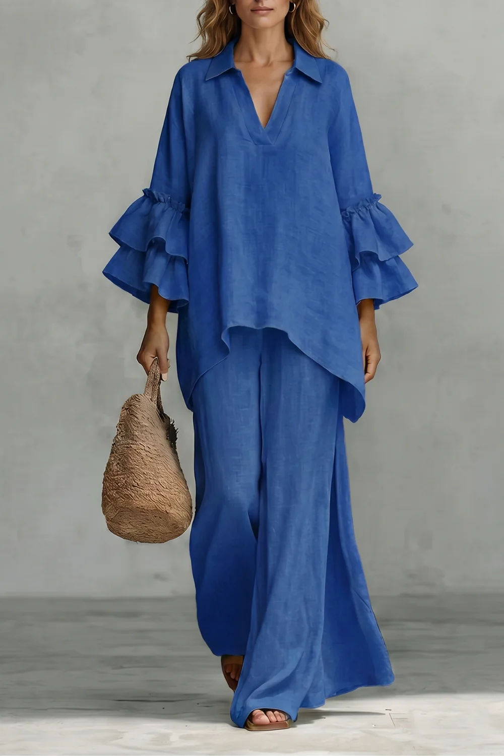Évienne – Ruffled sleeve ease – Trouser set - Image 15