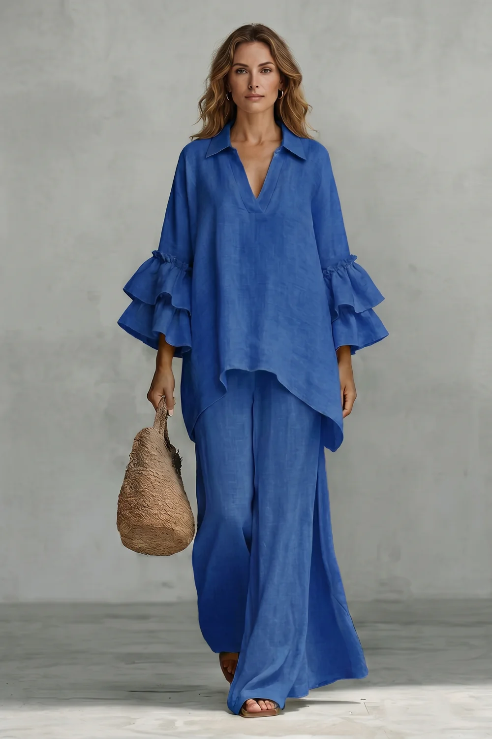 Évienne – Ruffled sleeve ease – Trouser set - Image 16