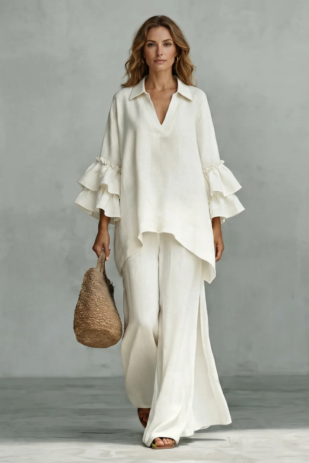 Évienne – Ruffled sleeve ease – Trouser set - Image 2
