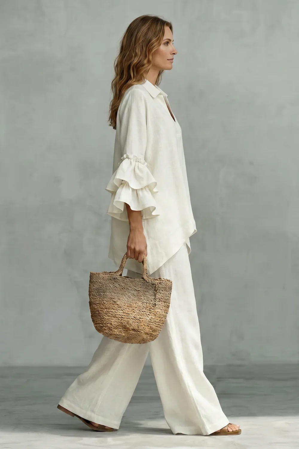 Évienne – Ruffled sleeve ease – Trouser set - Image 3