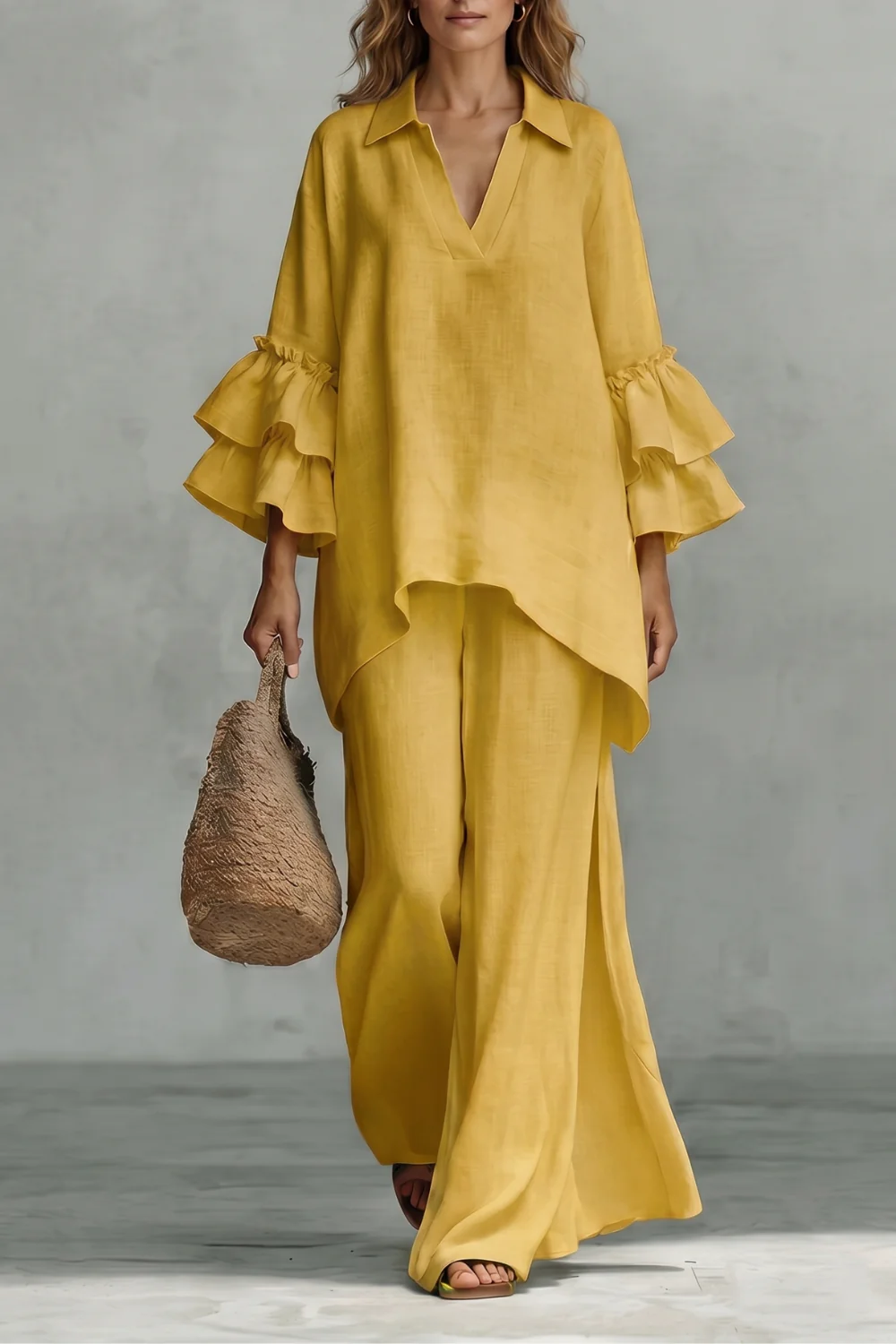 Évienne – Ruffled sleeve ease – Trouser set - Image 5