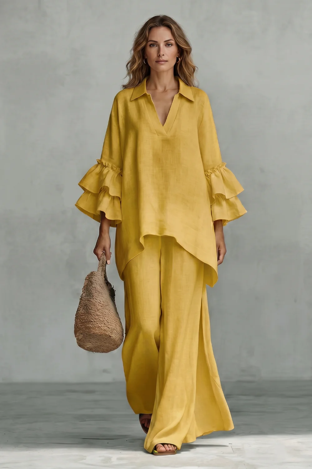 Évienne – Ruffled sleeve ease – Trouser set - Image 6