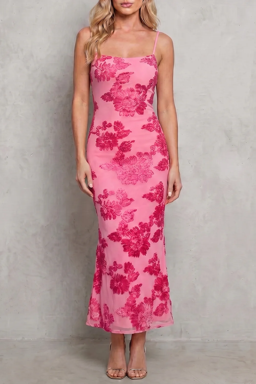 Fiona – Radiant bloom – Women’s Floral Bodycon Maxi Dress