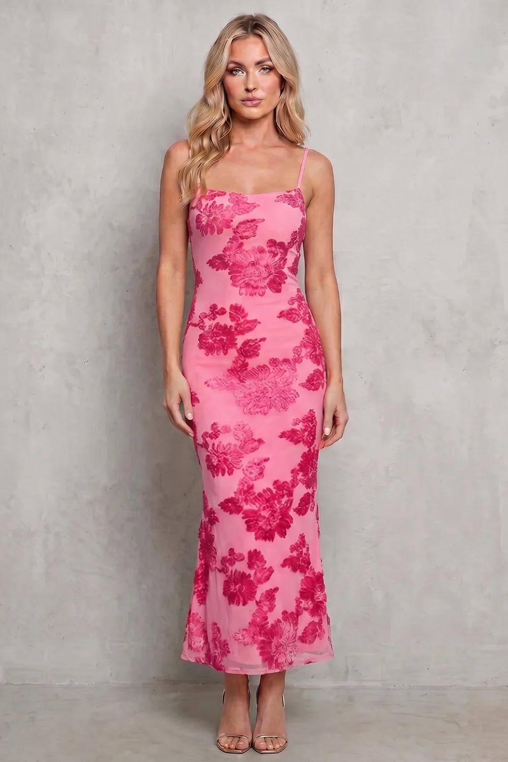 Fiona – Radiant bloom – Women’s Floral Bodycon Maxi Dress - Image 2