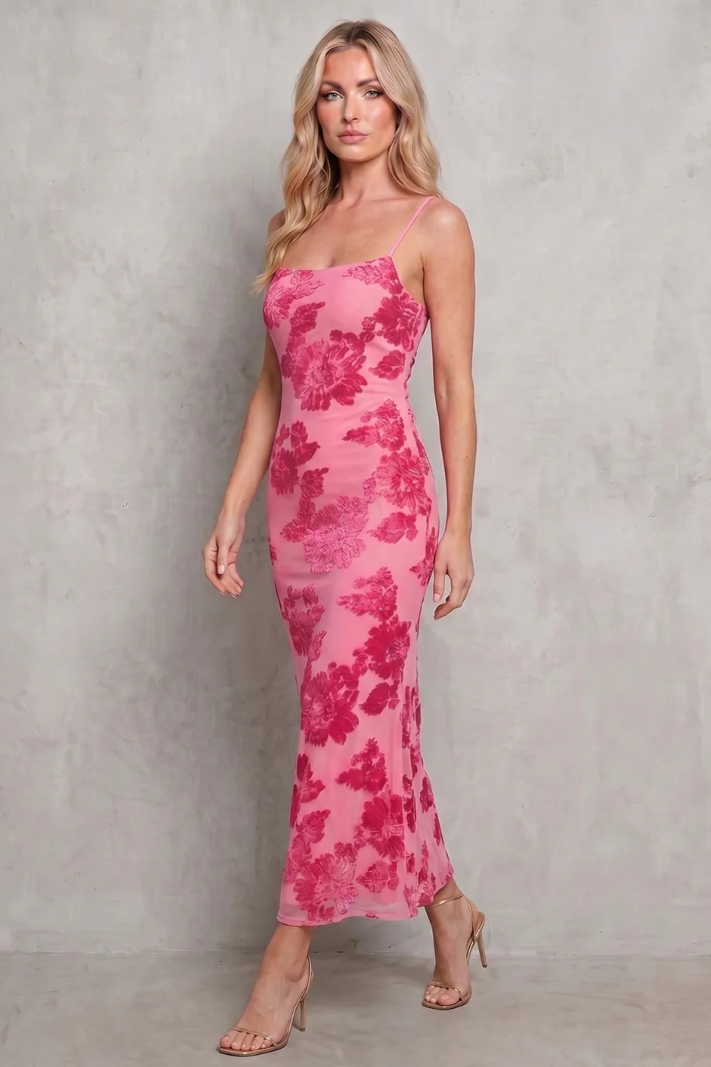 Fiona – Radiant bloom – Women’s Floral Bodycon Maxi Dress - Image 3