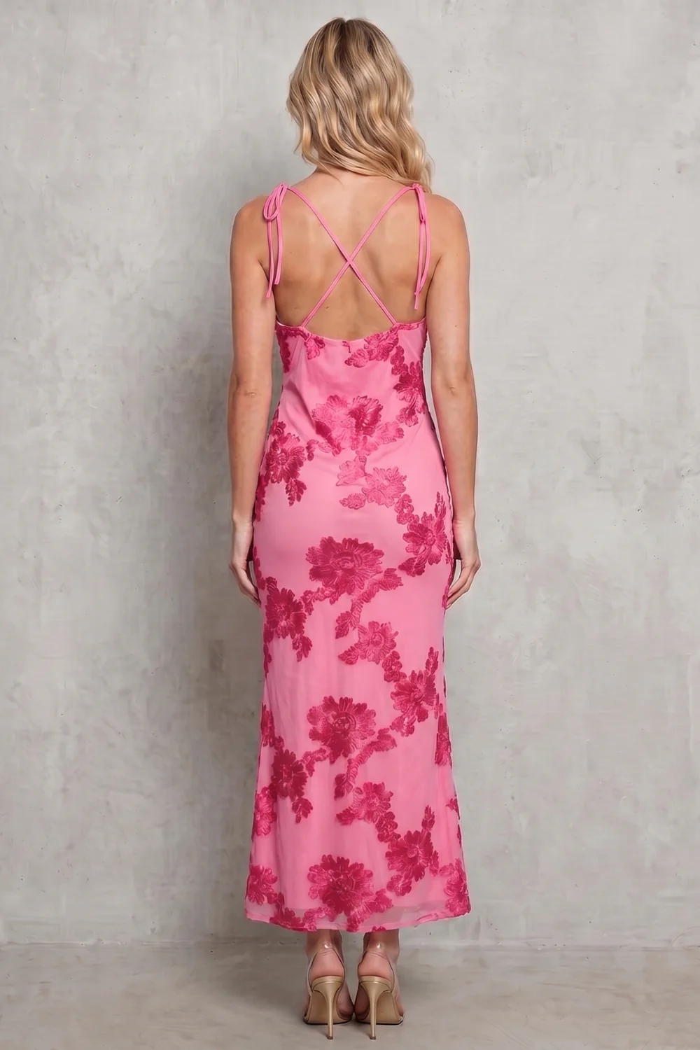 Fiona – Radiant bloom – Women’s Floral Bodycon Maxi Dress - Image 4
