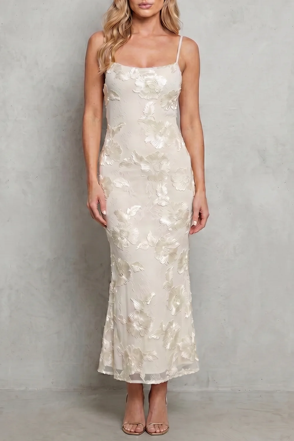 Fiona – Radiant bloom – Women’s Floral Bodycon Maxi Dress - Image 5