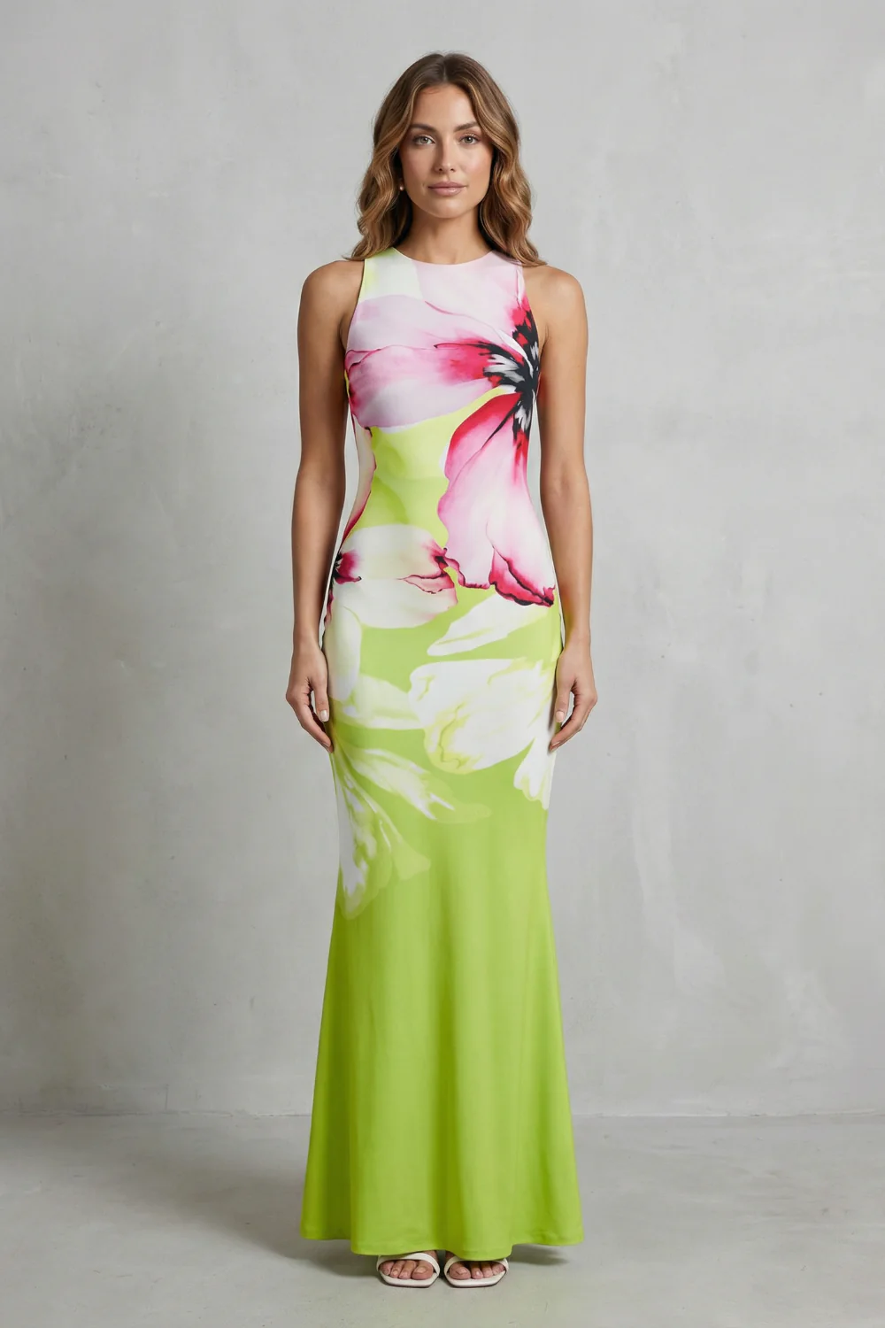 Fiorielle – Artistic floral print – Fishtail maxi dress - Image 2