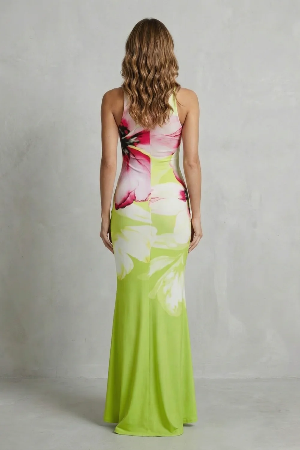 Fiorielle – Artistic floral print – Fishtail maxi dress - Image 4