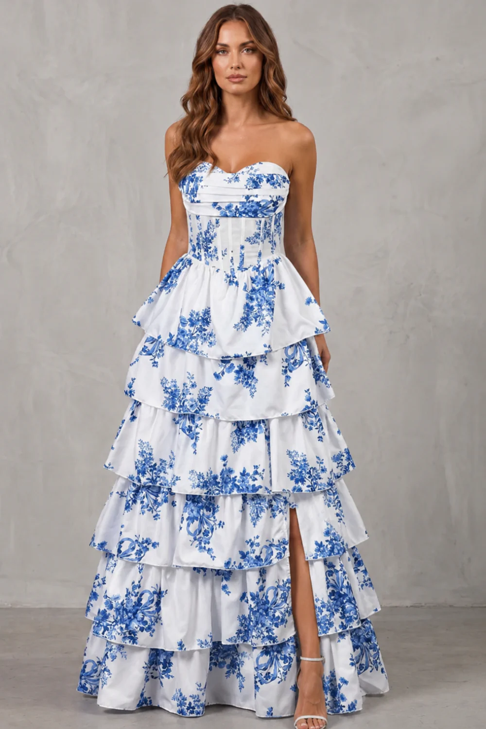 Fleurienne – Layered floral couture – Maxi dress - Image 2