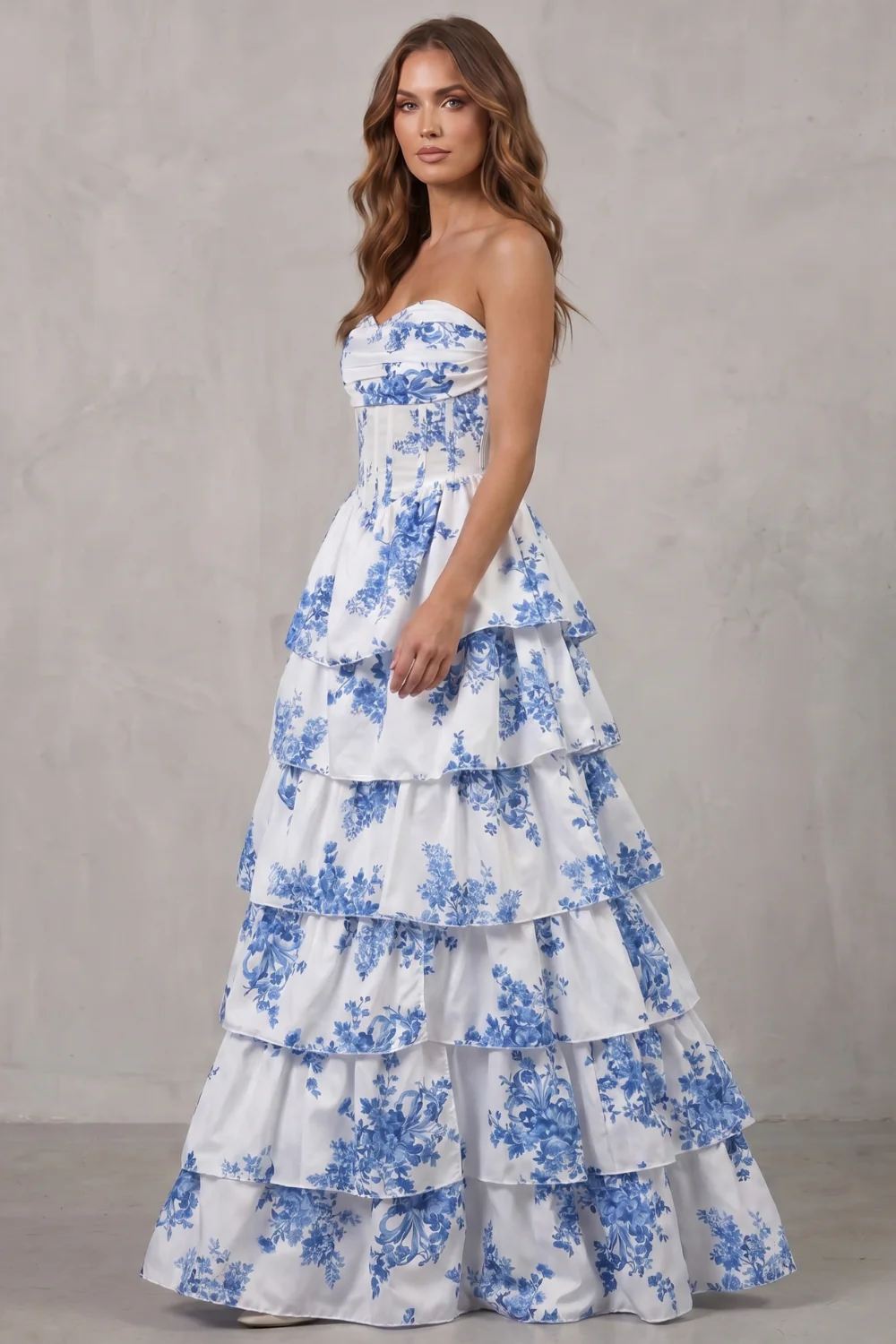 Fleurienne – Layered floral couture – Maxi dress - Image 3