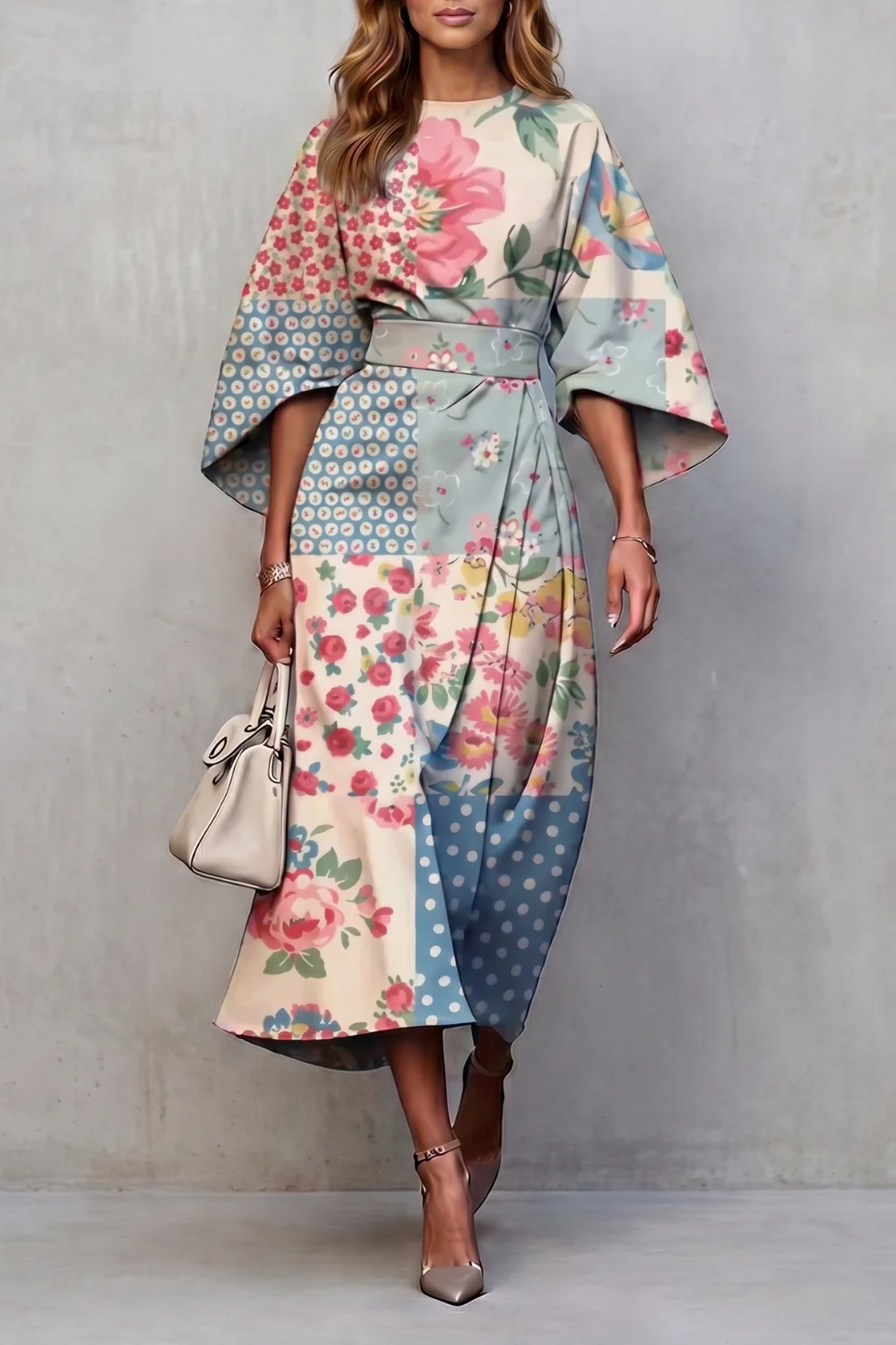 Floravie – Vibrant watercolour blooms – Midi dress - Image 5