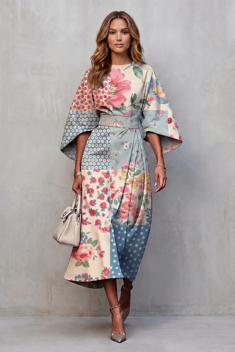 Floravie – Vibrant watercolour blooms – Midi dress - Image 6