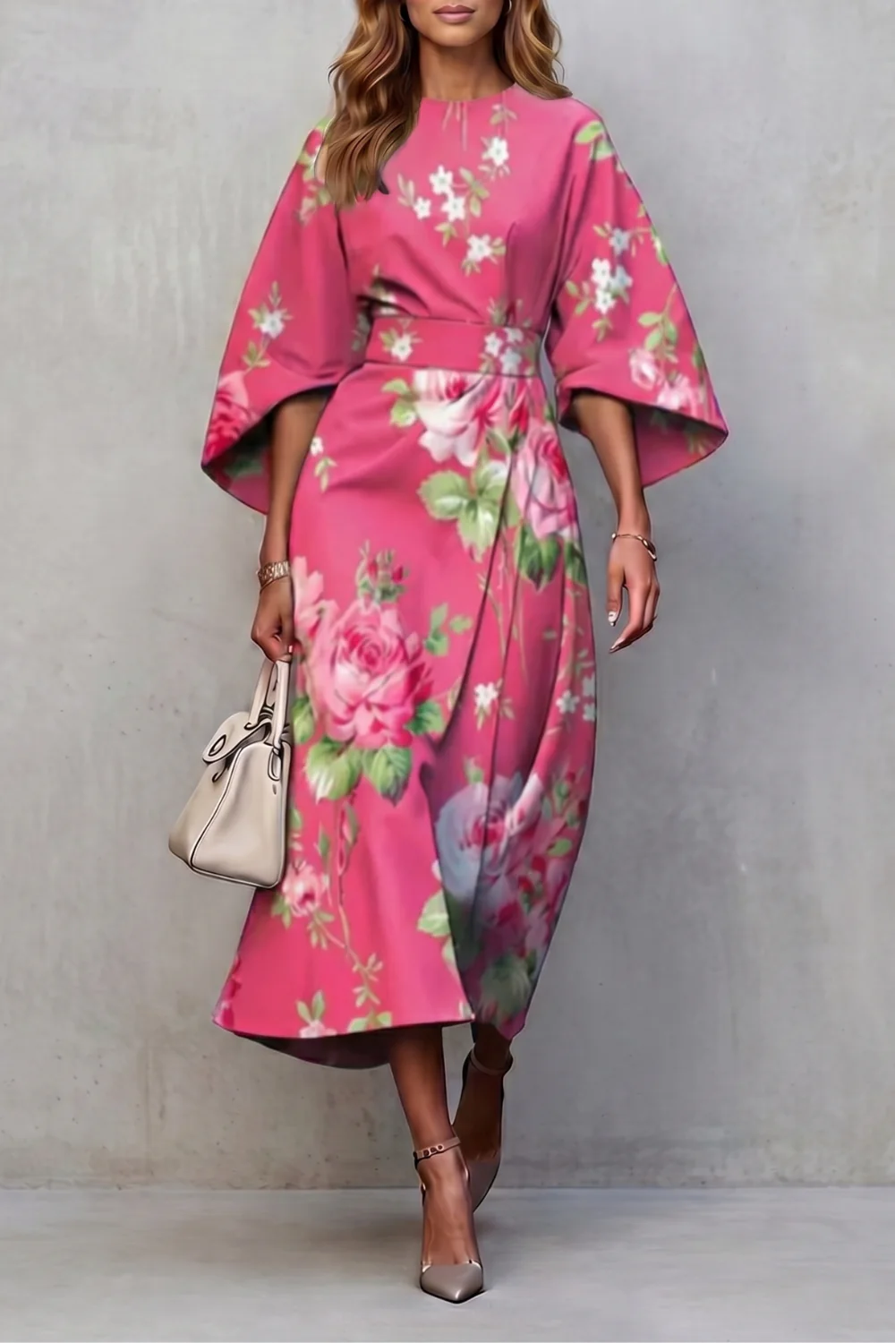 Floravie – Vibrant watercolour blooms – Midi dress - Image 7