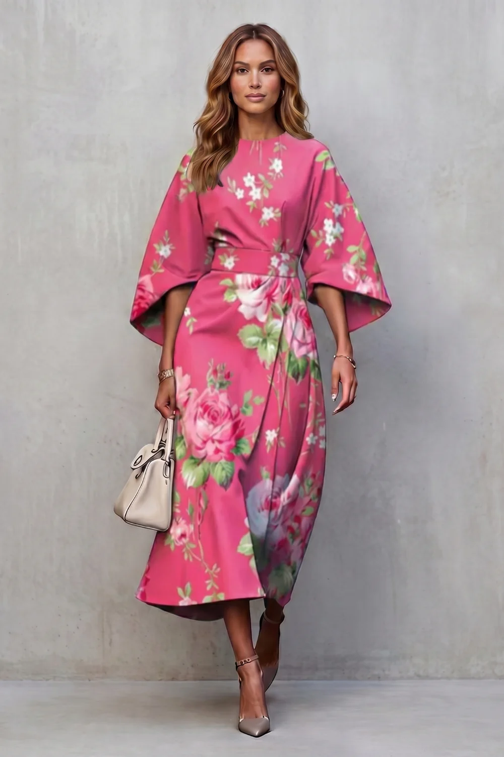 Floravie – Vibrant watercolour blooms – Midi dress - Image 8