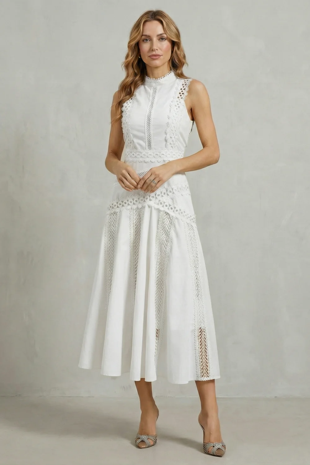 Gracia – Intricate lace panels – Elegant midi dress - Image 6