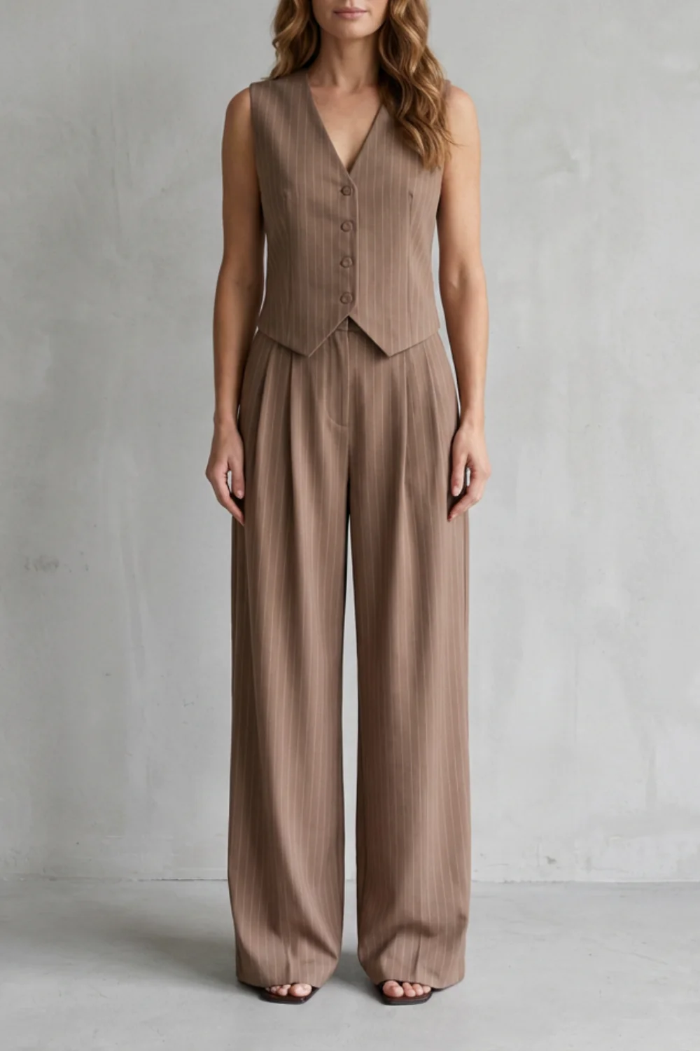 Isadora – Pinstripe Vest Suit Set – Modern Vintage Edge