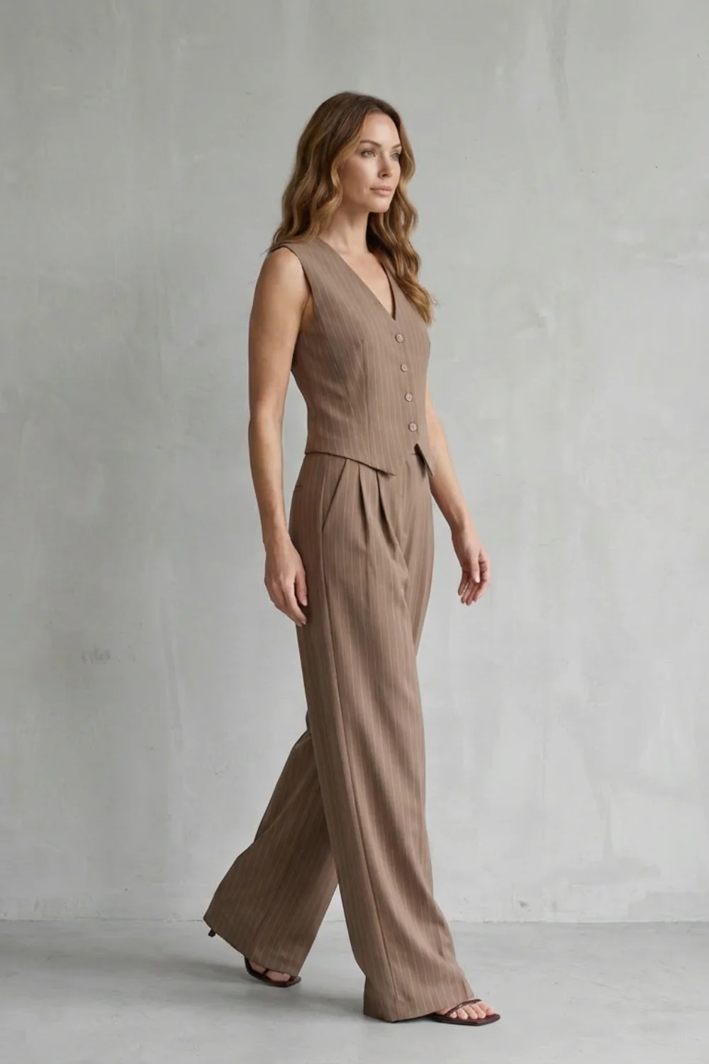 Isadora – Pinstripe Vest Suit Set – Modern Vintage Edge - Image 3