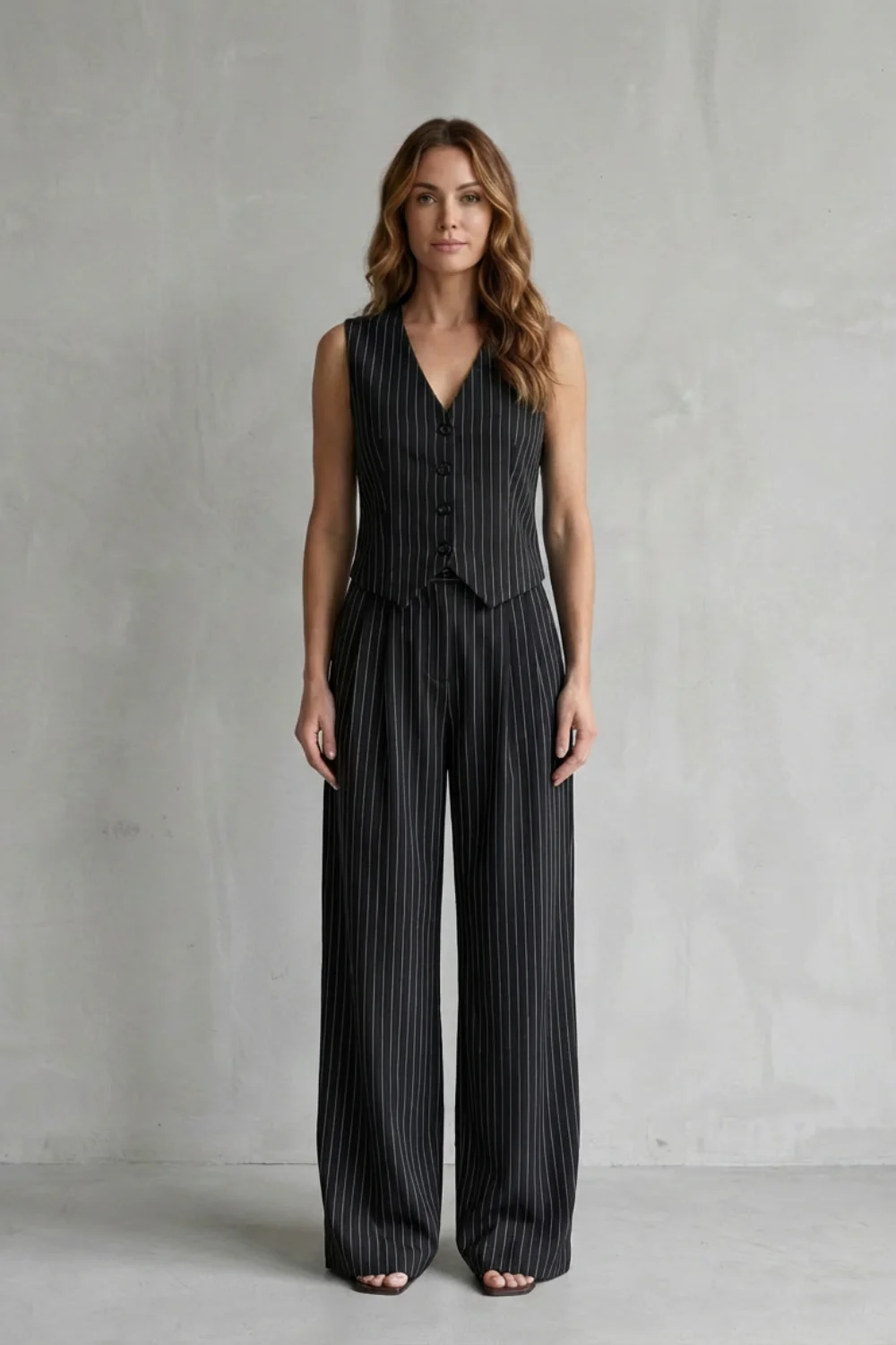 Isadora – Pinstripe Vest Suit Set – Modern Vintage Edge - Image 6