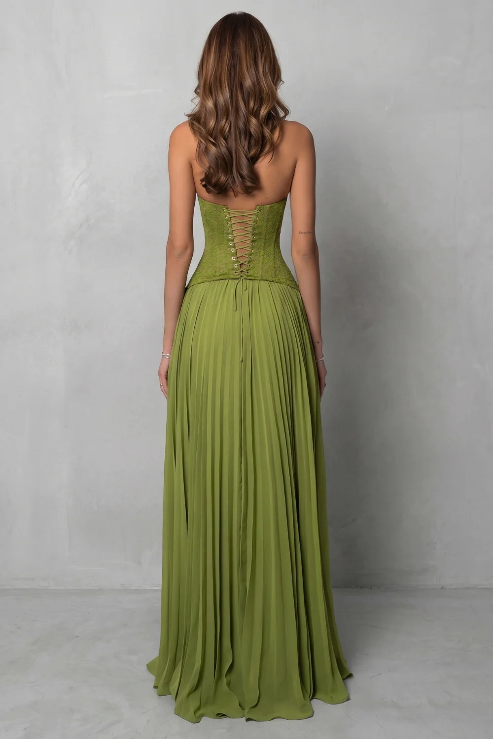 Kenlisse – Corset pleated elegance – Maxi dress - Image 4