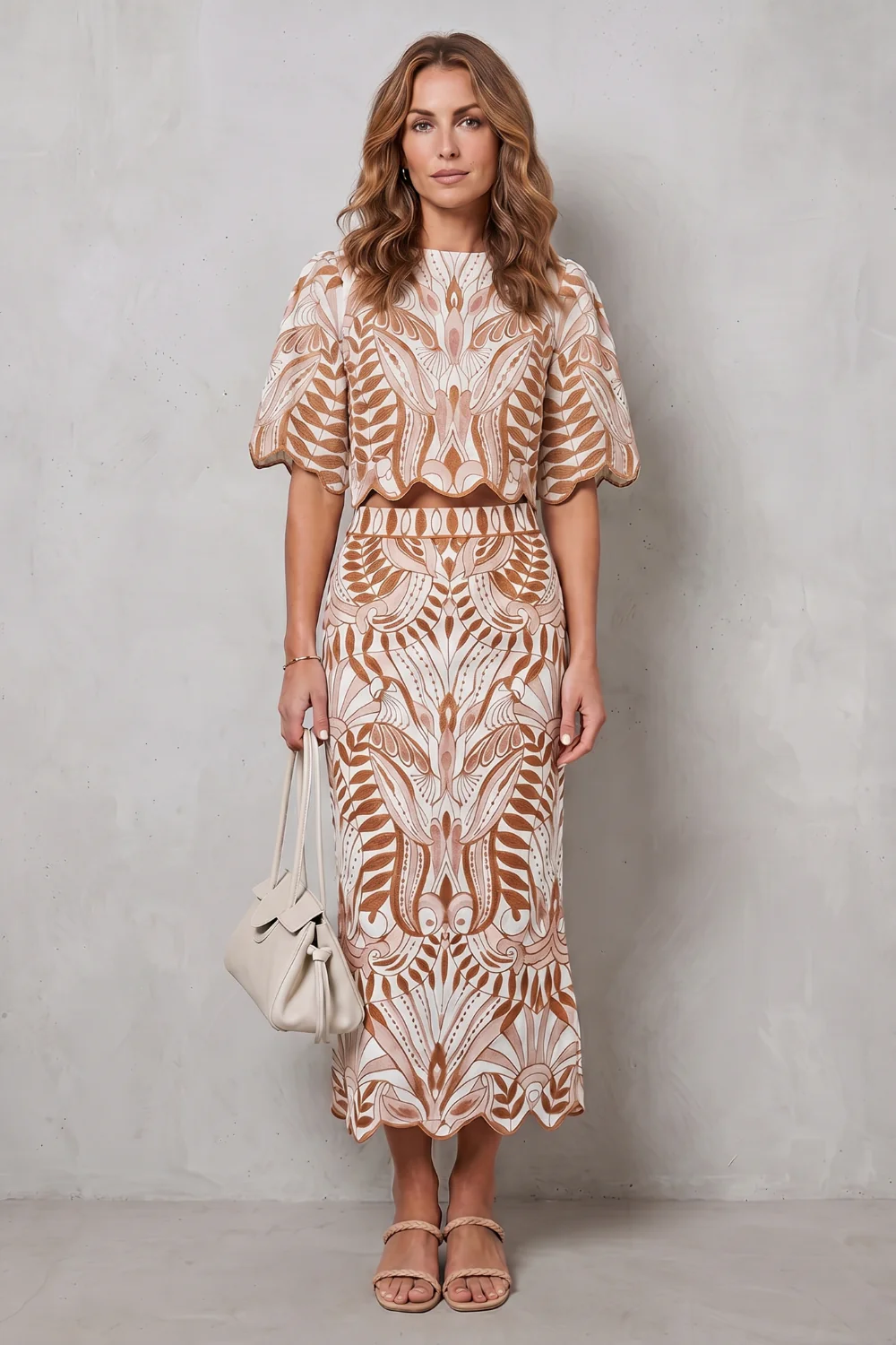 Korréline – Printed linen elegance – Skirt set - Image 2