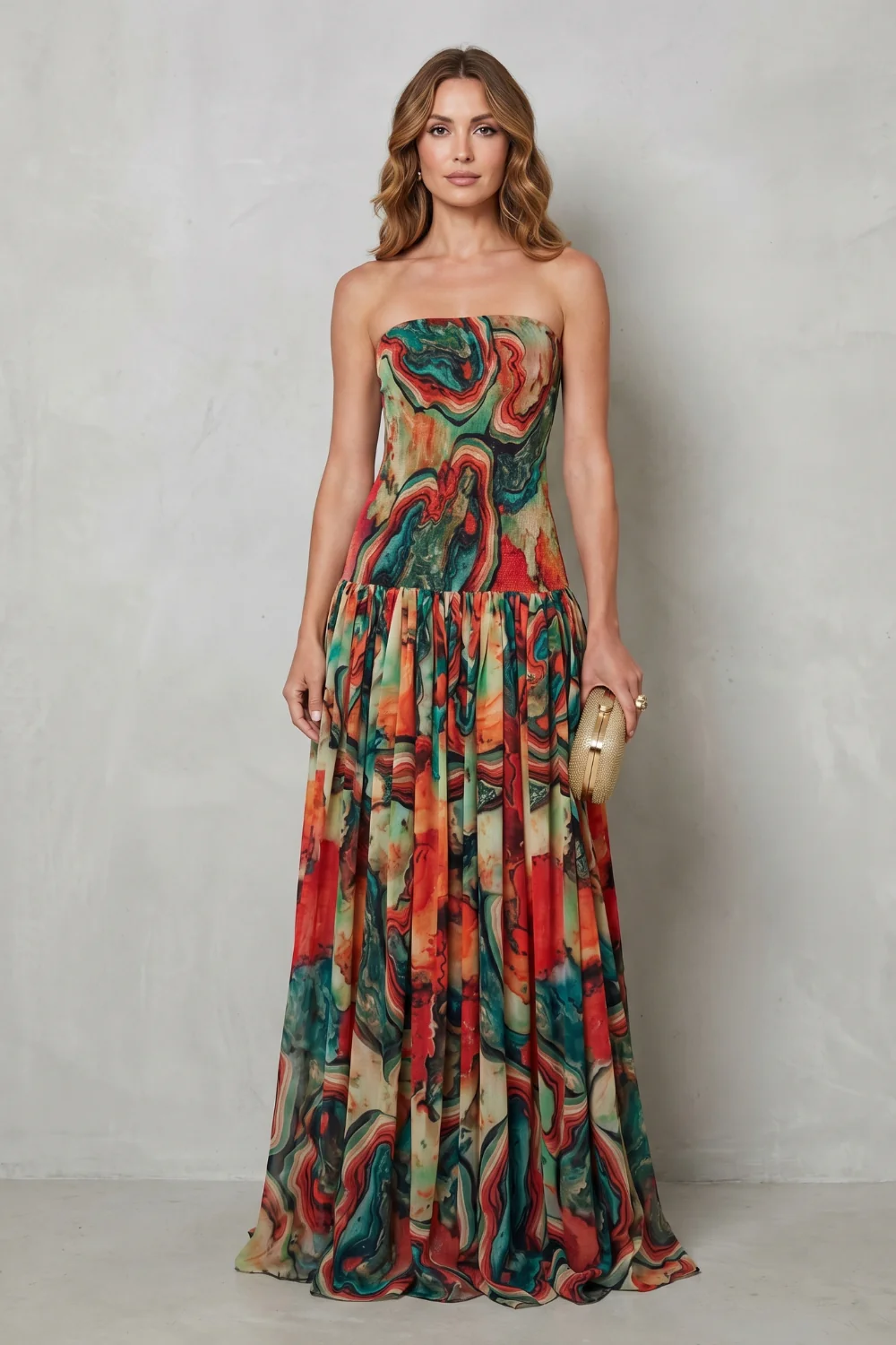 Lavielle – Off-shoulder printed flow – Maxi dress - Image 2