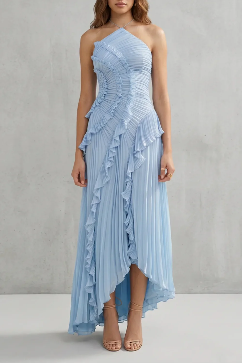 Lavirea – Sculpted pleats – One-shoulder midi dress - Image 15