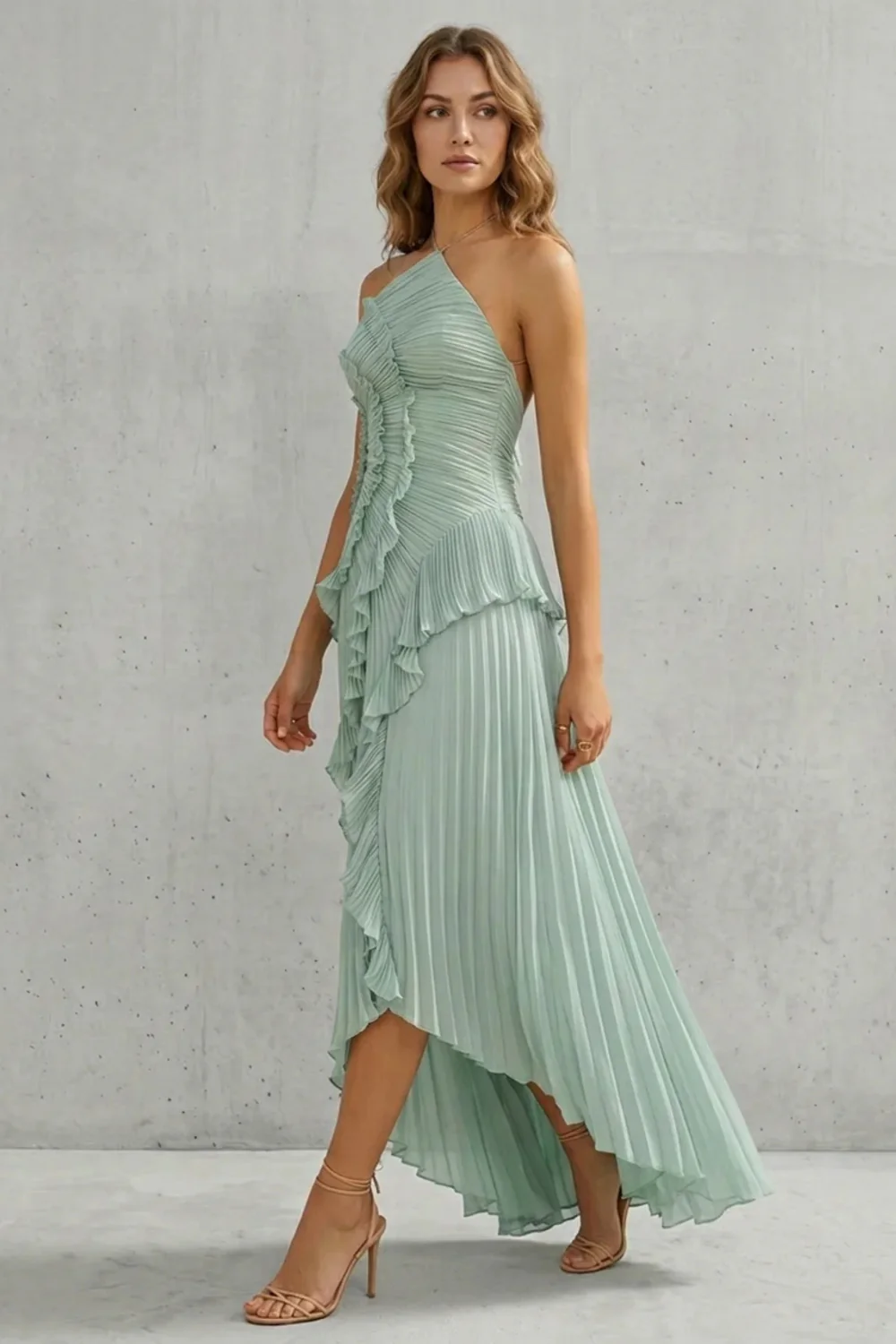 Lavirea – Sculpted pleats – One-shoulder midi dress - Image 21