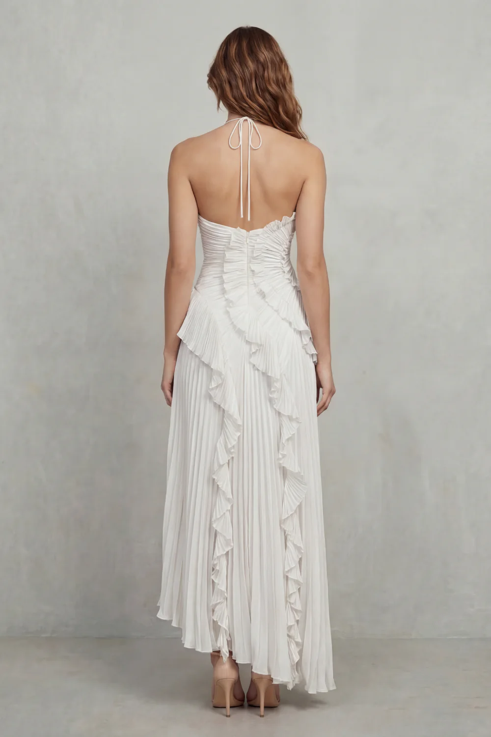 Lavirea – Sculpted pleats – One-shoulder midi dress - Image 9