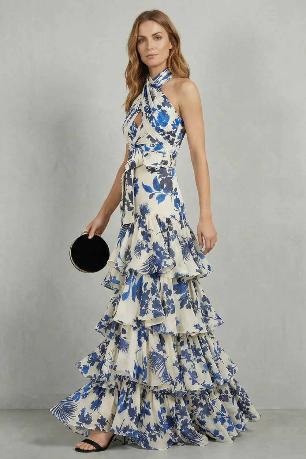 Lunarelle – Floral halter elegance – Maxi dress - Image 3